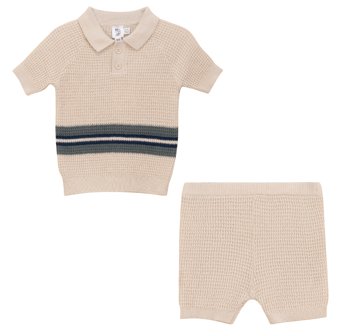 Waffle Knit Henley Sweater Set