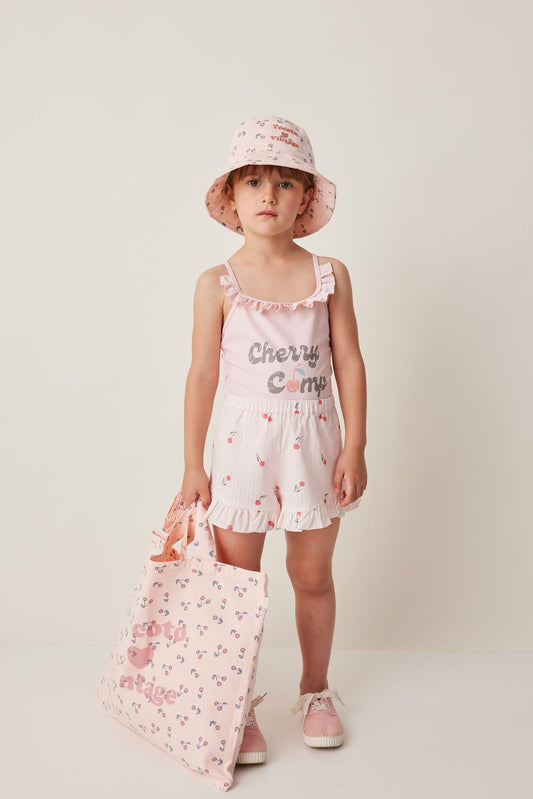 Cherry Printed Ruffle Shorts and Blouse Set