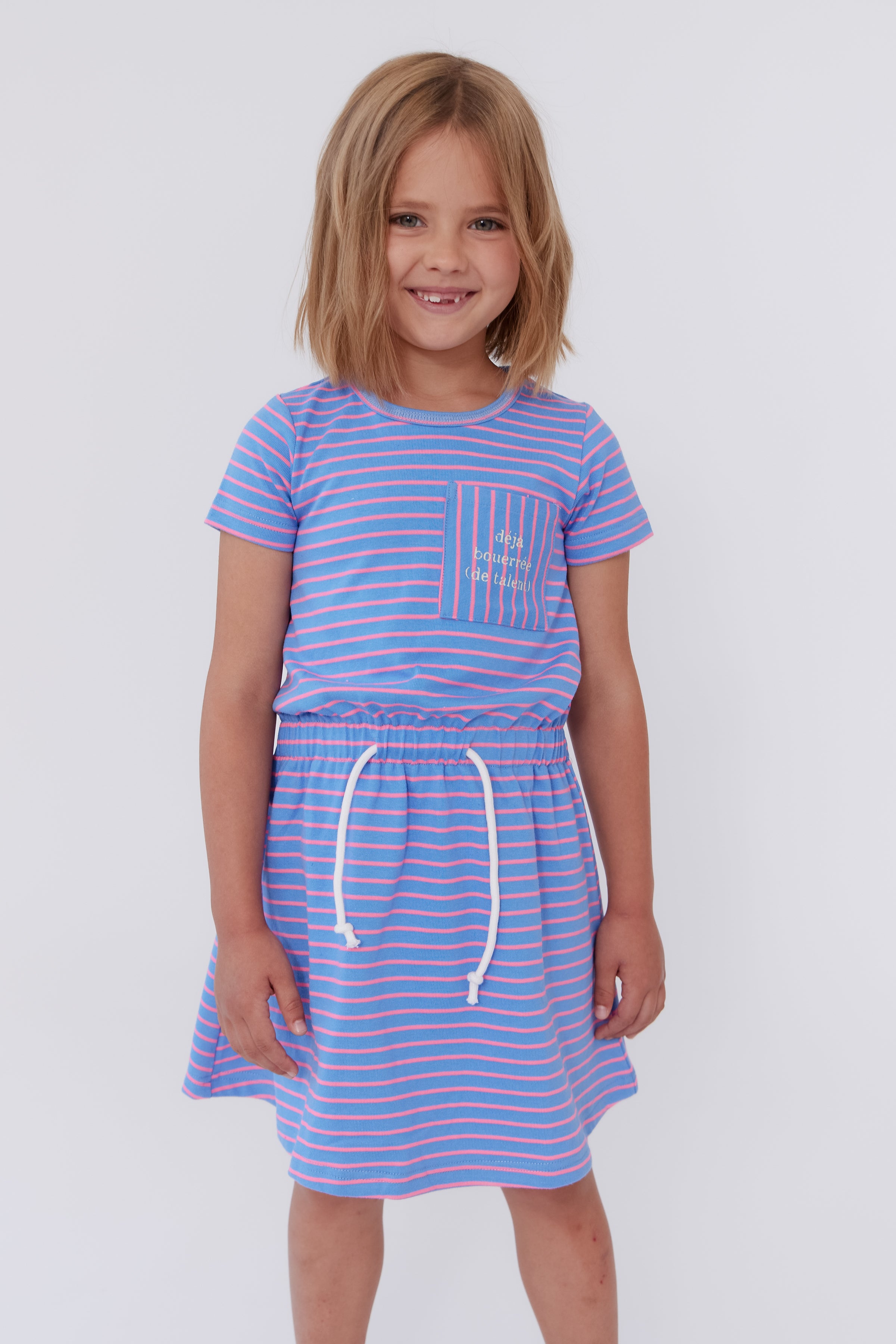 neon stripe dress Kids Neon Pink Stripe Dress