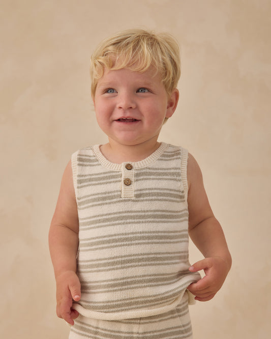 Taylor Knit Set Sage Stripe