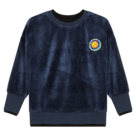 Velour sweatshirt - Navy