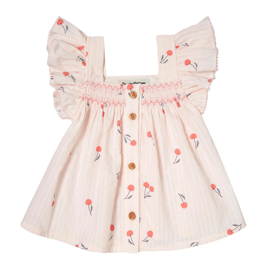 Cherry Printed Ruffle Shorts and Blouse Set