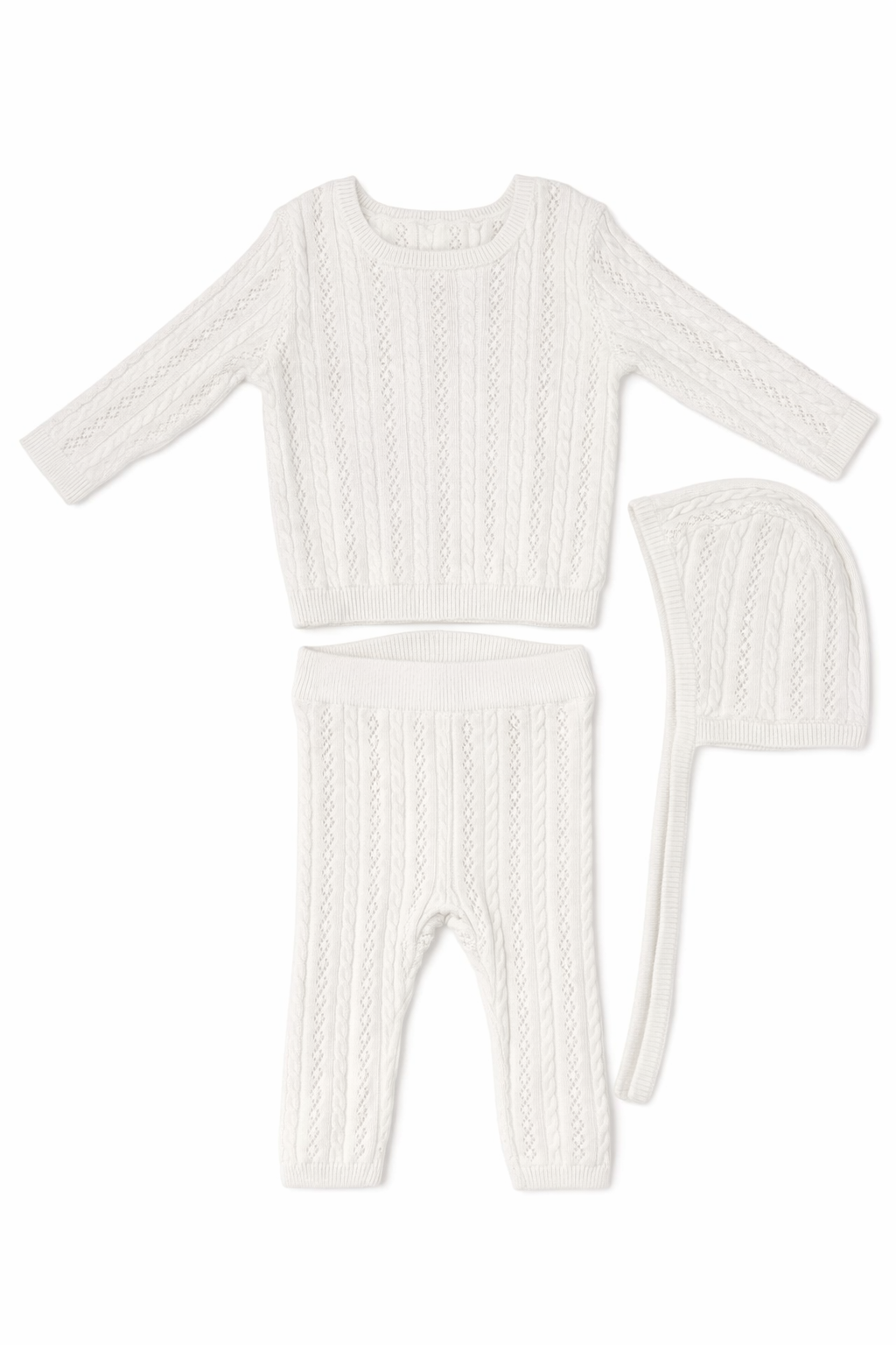 Pointelle Knit Set with Hat