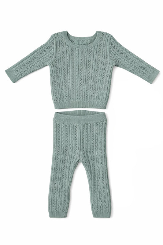 Pointelle Knit Set Sage