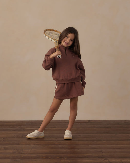 half zip skirt set mulberry