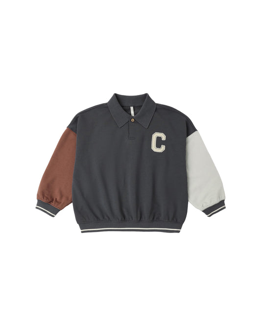 COLLARED SWEATSHIRT COLOR BLOCK