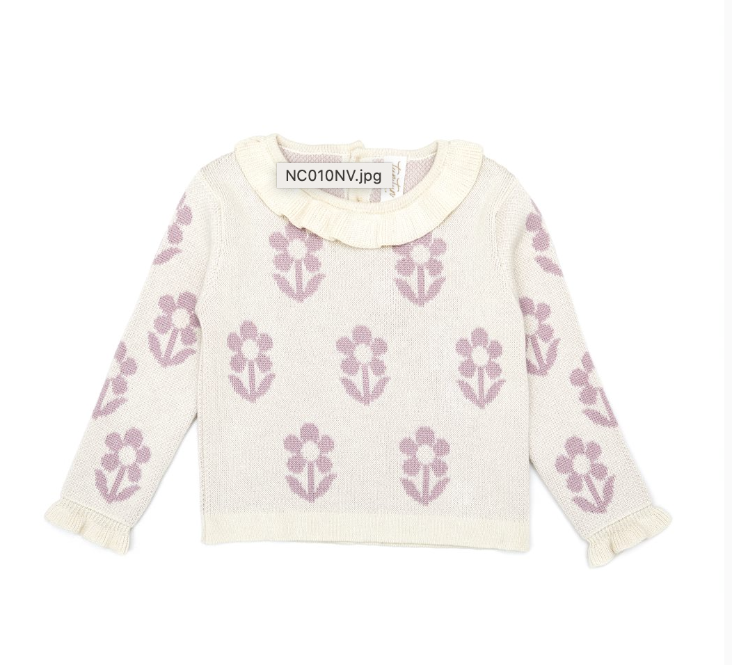 flower sweater and ribbed legging set