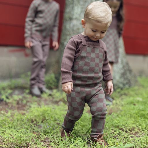 Baby Checkered Rib Oveall