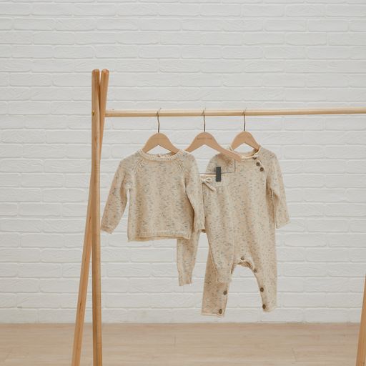 SPECKLED KNIT JUMPSUIT | NATURAL
