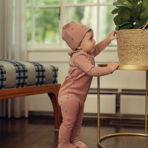 Baby Acorn Printed Onesie with Hat