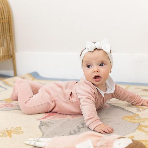 Baby Romper With White Collar And Pocket
