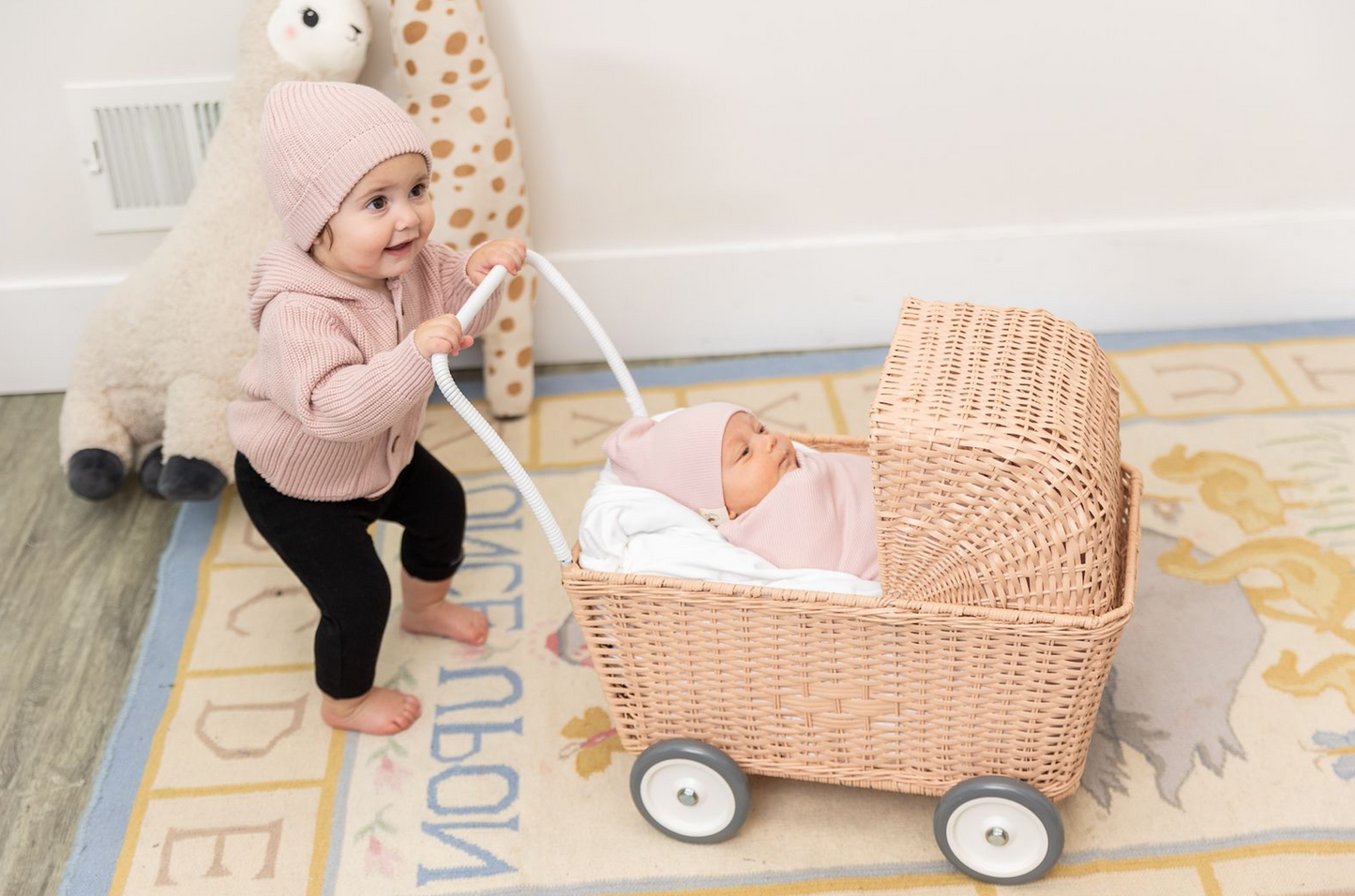 Baby Rib Hooded Knit Jacket With Hat
