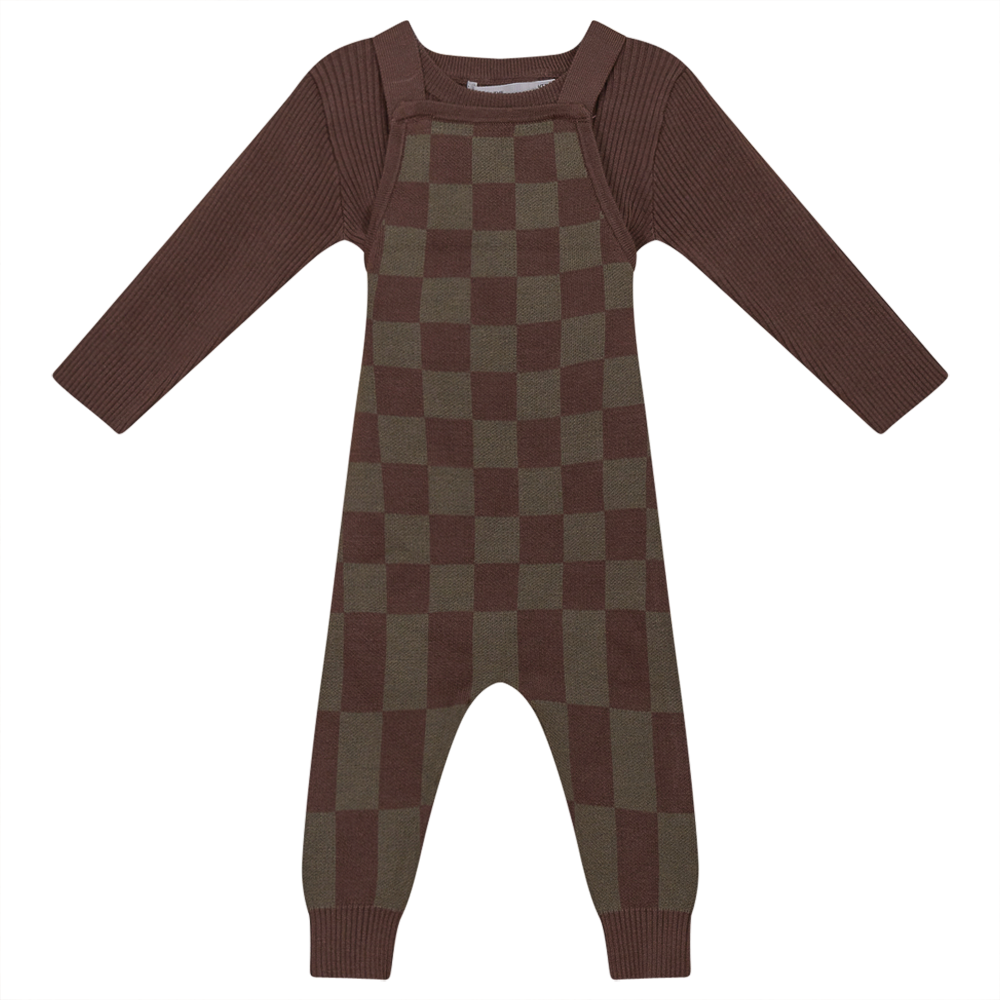Baby Checkered Rib Oveall