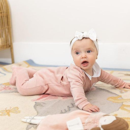 Baby Romper With White Collar And Pocket