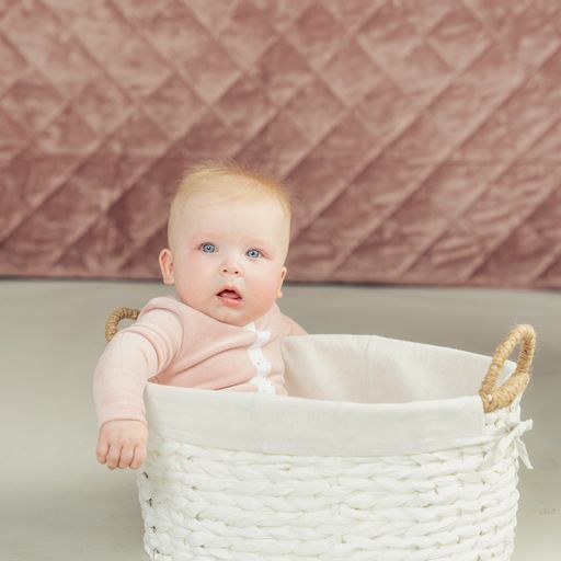 Baby Romper With White And Gold Stars Front Placket