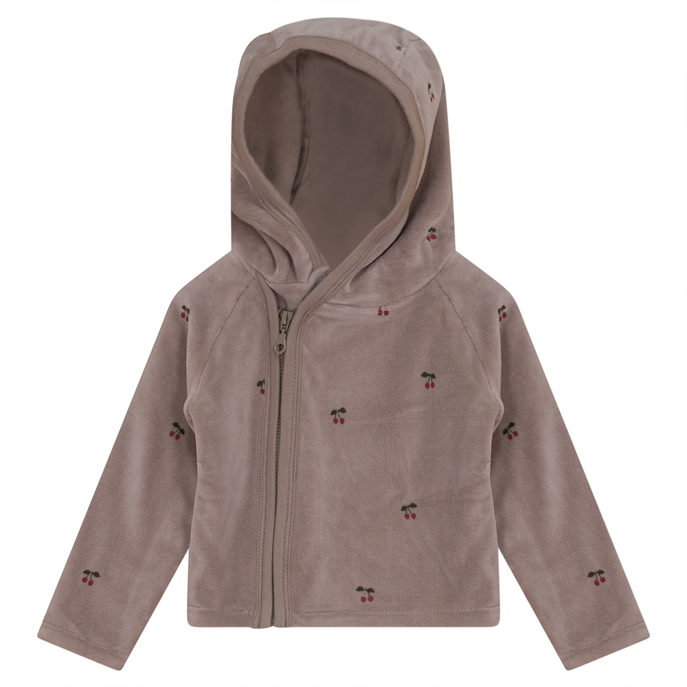 Baby Quilted Jacket with Cherry Print
