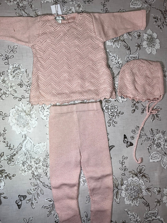 3 PCS KNITTED SET PINK