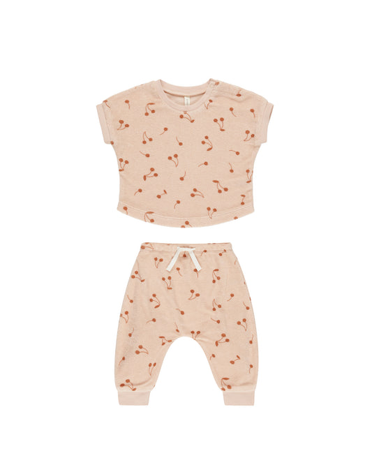 Terry Cherry tee and pant set