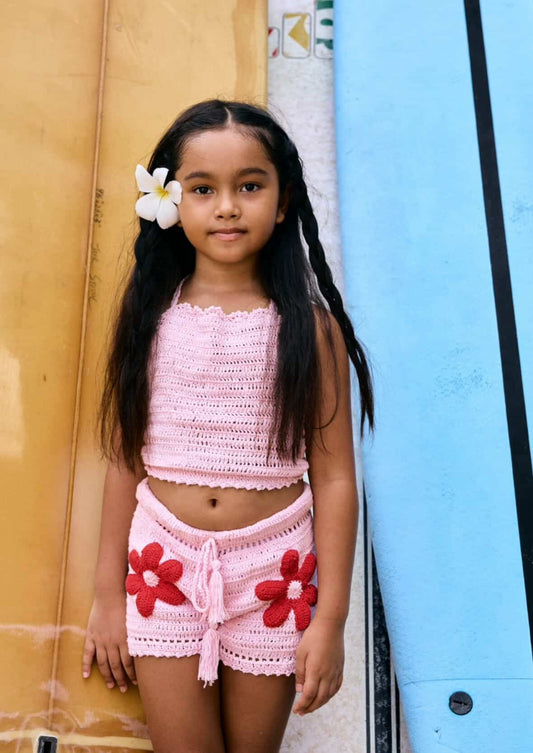 Flower Crochet Short Set