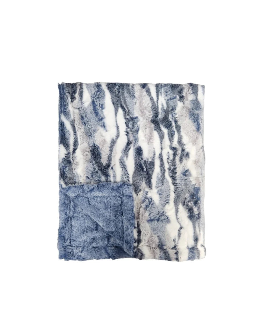 Himalayas ocean blue minky blanket