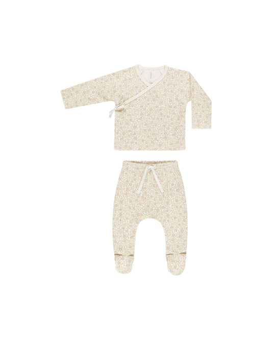 Wrap Top and Footed Pant set