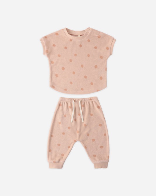 Terry Tee and Pant Set Polka Dot