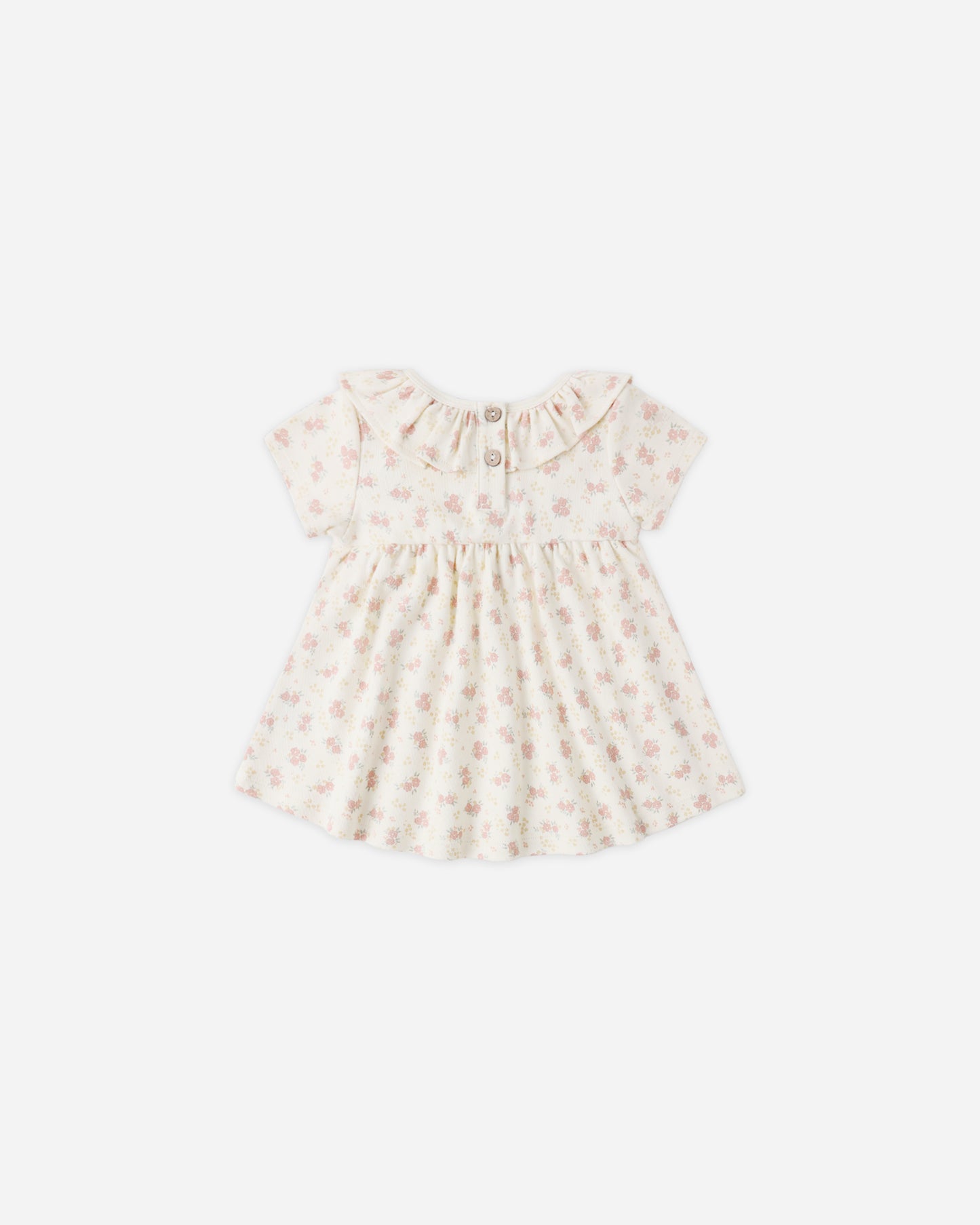 Ruffle Collar Jersey Dress Flower Field