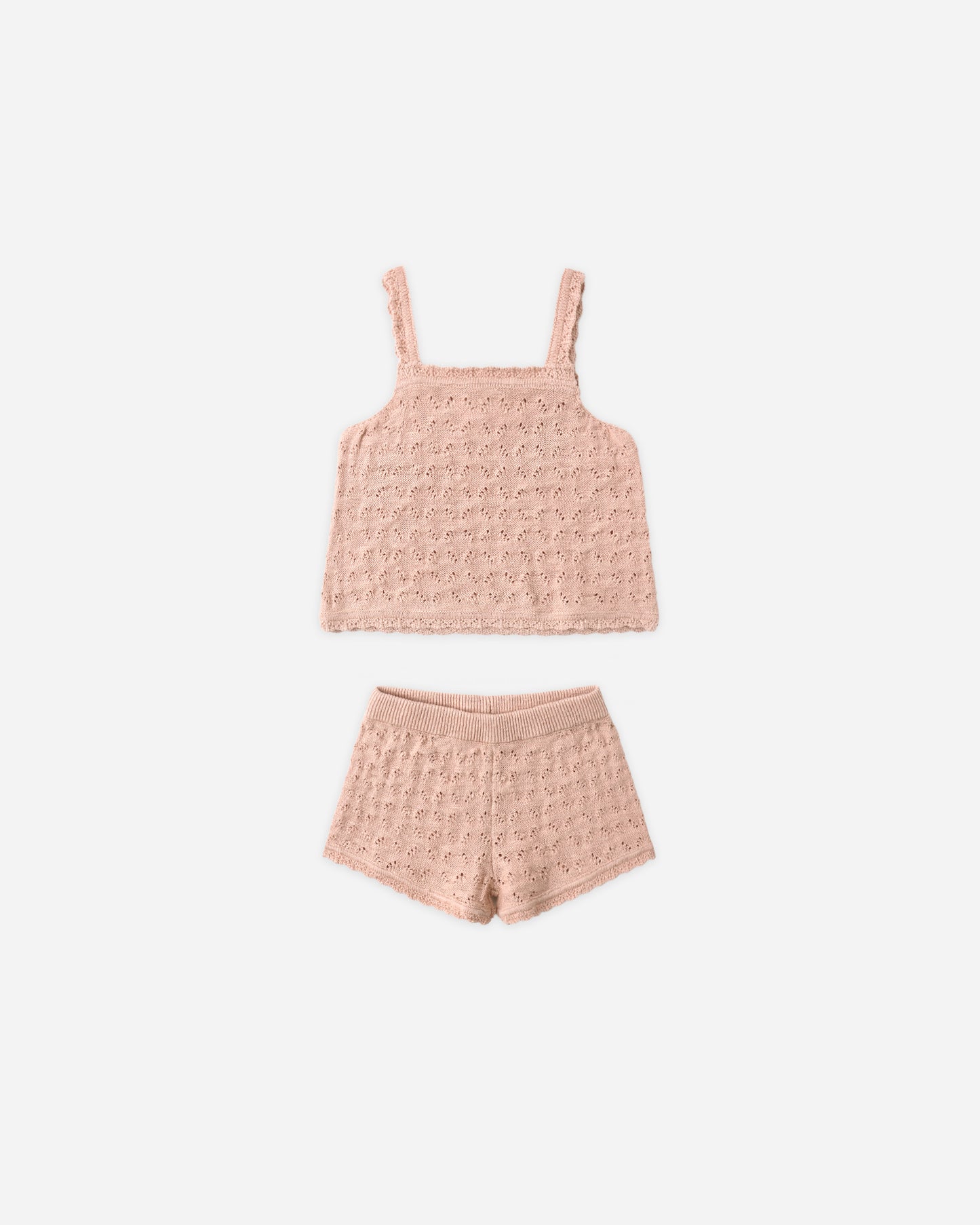 Pointelle Knit Tank Set Melon