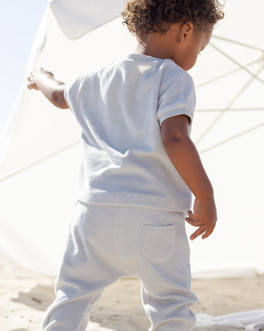 Terry Tee and Pant Set Sky