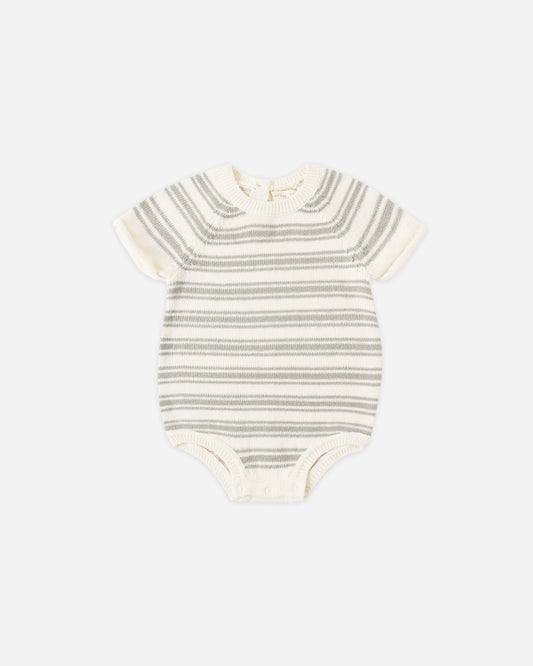 Rowan Romper Sage Stripe