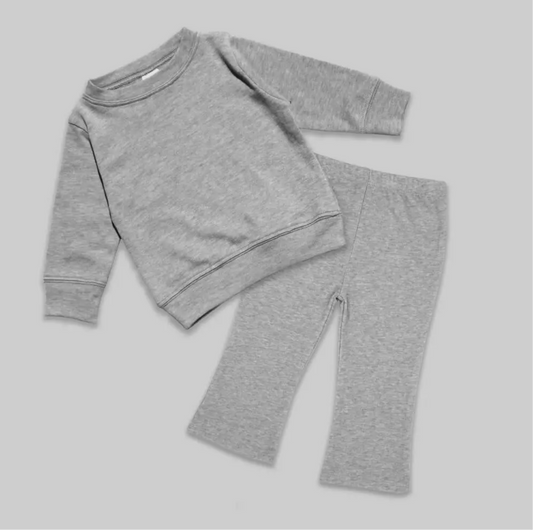Blank Flared Leg Sweat Set