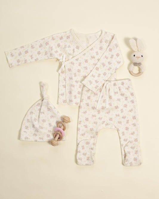 Wrap Top and Pant Set Flower Field