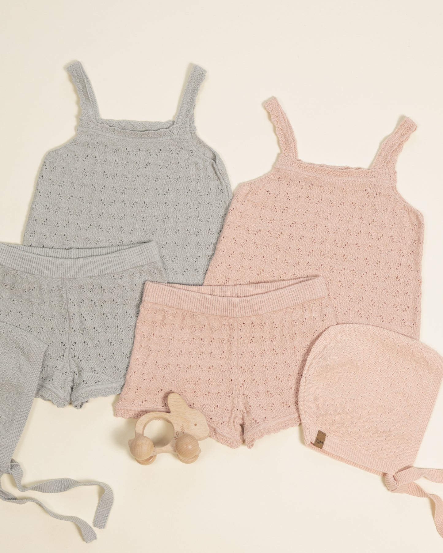 Pointelle Knit Tank Set Melon