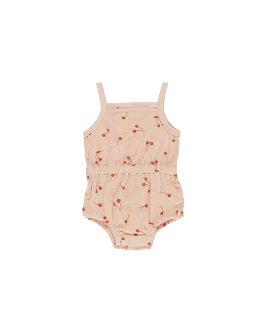 Terry Cherry Cinch Romper
