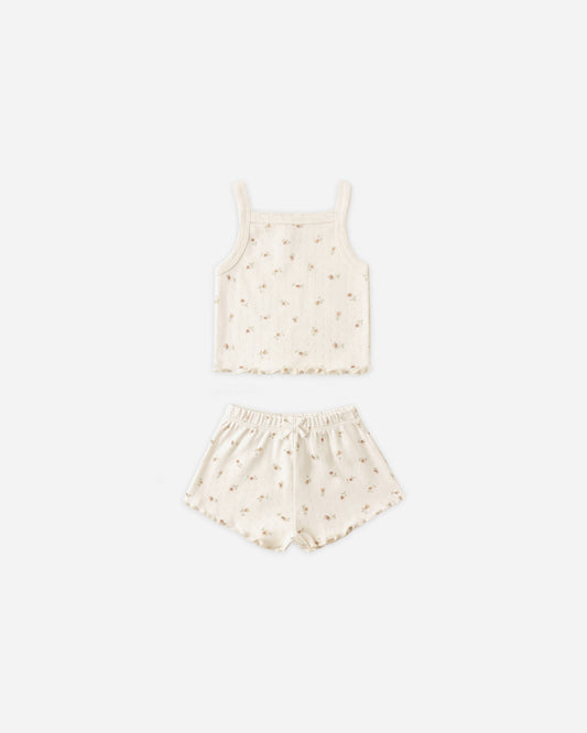 Pointelle Tank and Short Set Petit Fleur
