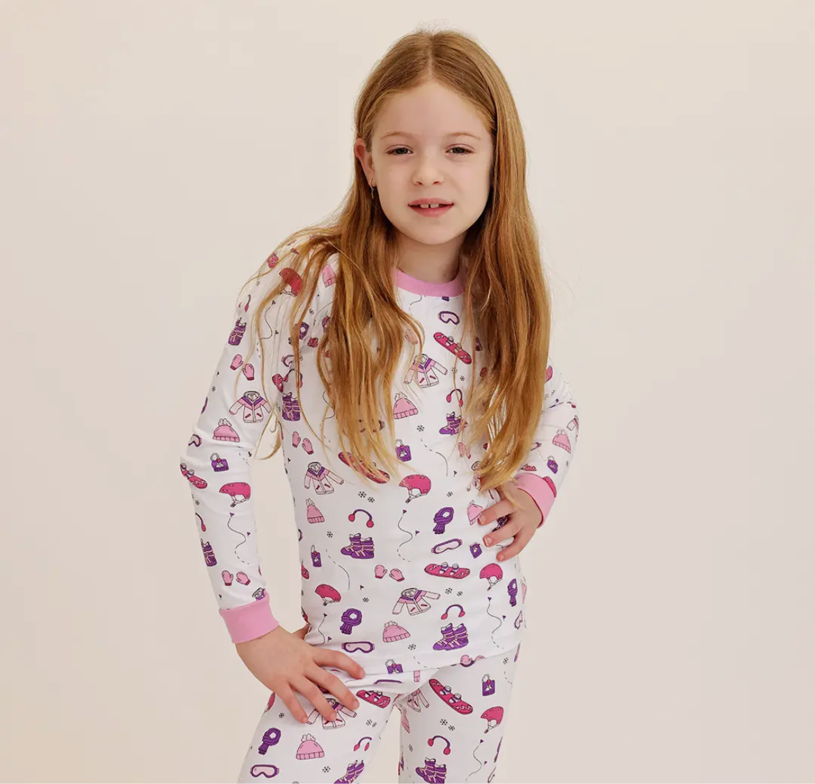 Hit the slopes PJs in pink