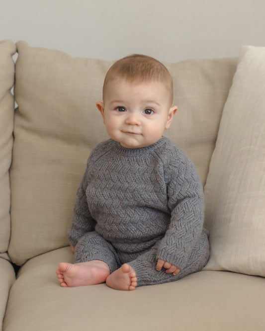 Knit Sweater Set Heathered Slate
