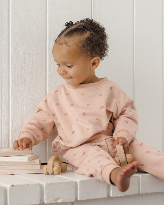 Relaxed Heart Sweatshirt Set