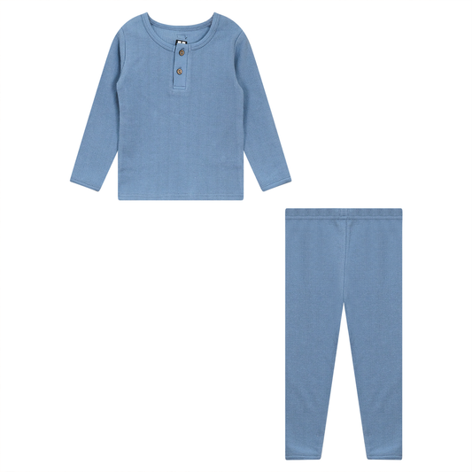 Baby Set with Buttons - Blue