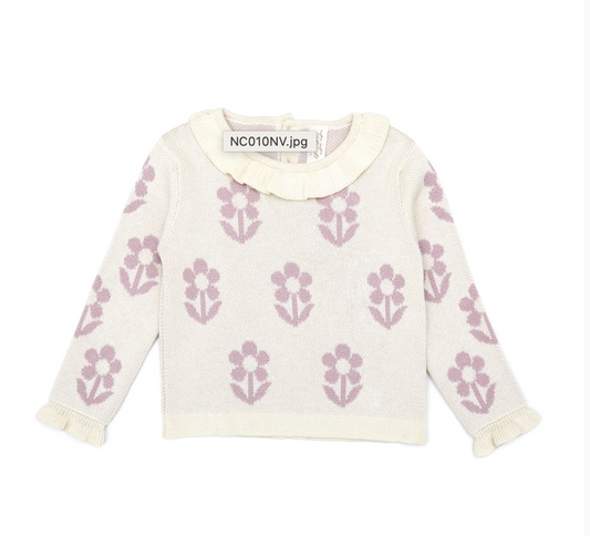 flower sweater and ribbed legging set
