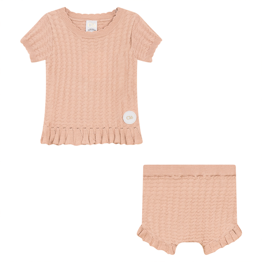 2 pc set with ruffle detail