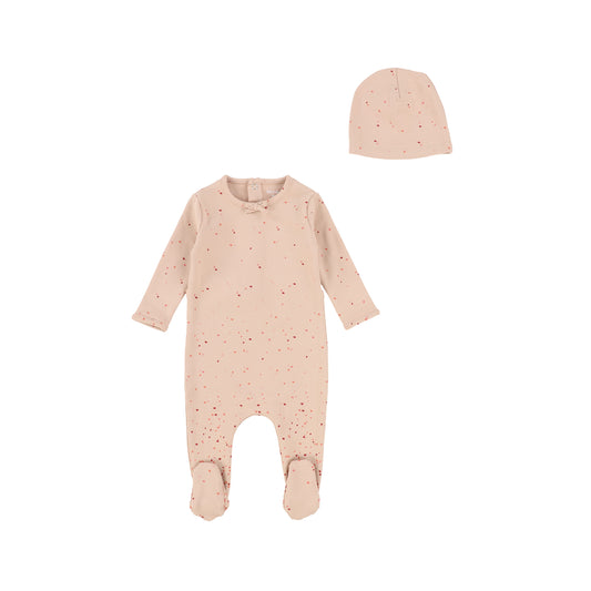 Watercolor Dot Collection Footie with Bonnet