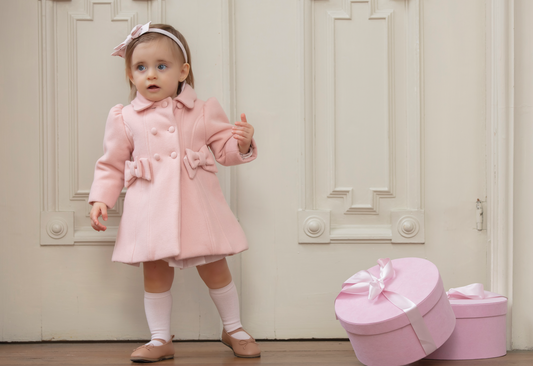 Pink Coat with Bow Pocket