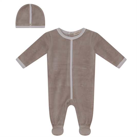 Baby Romper with Contrast Placket