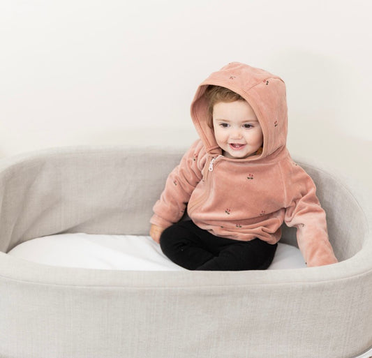 Baby Quilted Jacket with Cherry Print