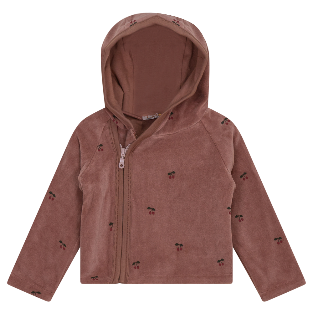 Baby Quilted Jacket with Cherry Print